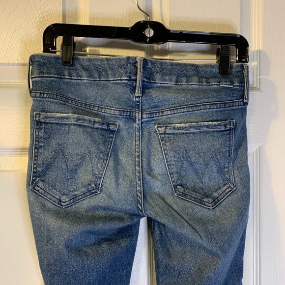 Mother Women's Looker Ankle Fray Jeans Size 26 Blue Boho Mid Rise Skinny Indie - Picture 5 of 10